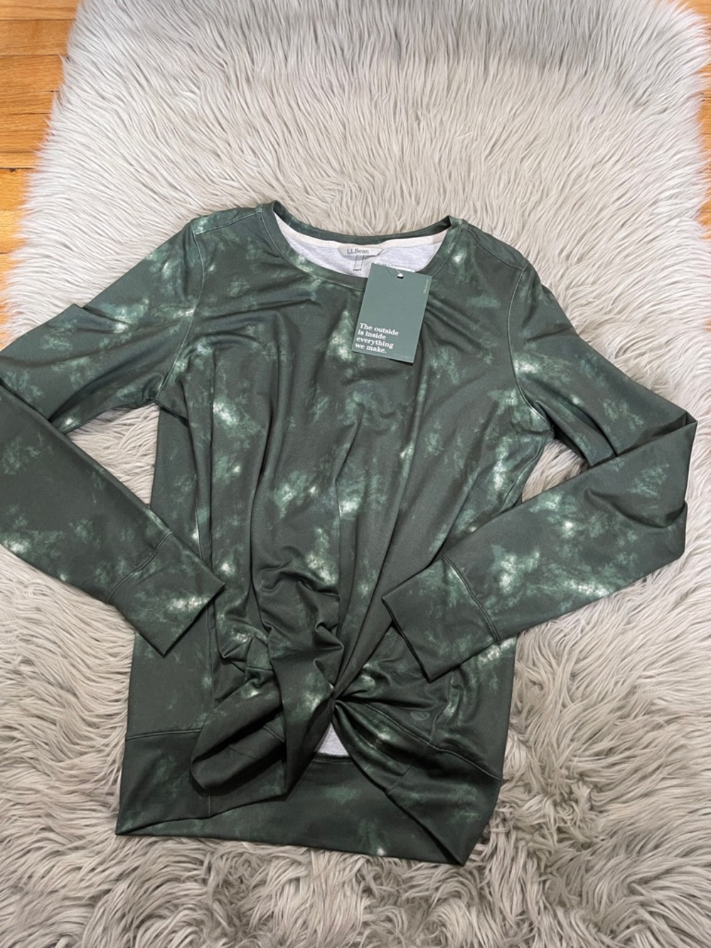 L.L.‎ Bean Women’s sea Green camo Crewneck Sweatshirt